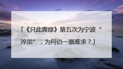 《只此青绿》第五次为宁波“淬墨”，为何仍一票难求？