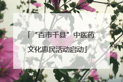 “百市千县”中医药文化惠民活动启动