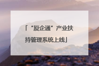 “厦企通”产业扶持管理系统上线