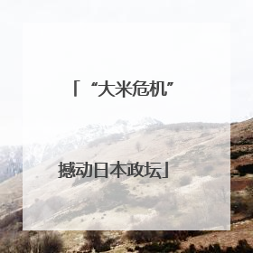 “大米危机”撼动日本政坛