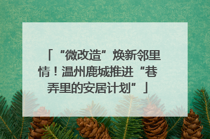 “微改造”焕新邻里情！温州鹿城推进“巷弄里的安居计划”