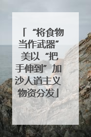 “将食物当作武器” 美以“把手伸到”加沙人道主义物资分发