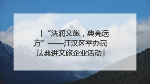 “法润文旅，典亮远方”——江汉区举办民法典进文旅企业活动