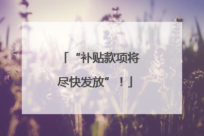 “补贴款项将尽快发放”！