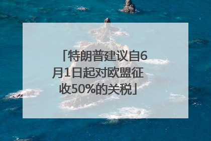 特朗普建议自6月1日起对欧盟征收50%的关税