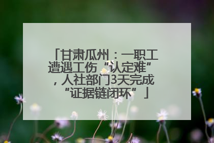 甘肃瓜州：一职工遭遇工伤“认定难”，人社部门3天完成“证据链闭环”