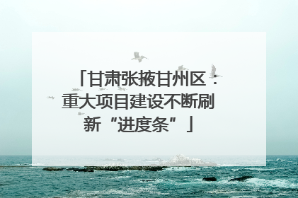甘肃张掖甘州区：重大项目建设不断刷新“进度条”