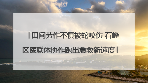 田间劳作不慎被蛇咬伤 石峰区医联体协作跑出急救新速度