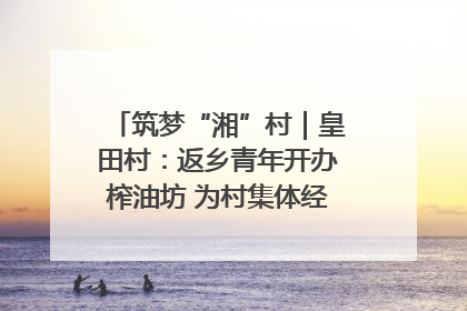 筑梦“湘”村｜皇田村：返乡青年开办榨油坊 为村集体经济“加油”