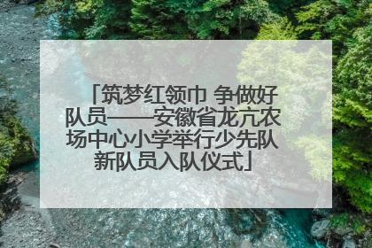 筑梦红领巾 争做好队员——安徽省龙亢农场中心小学举行少先队新队员入队仪式