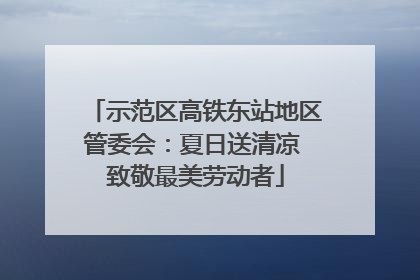 示范区高铁东站地区管委会：夏日送清凉 致敬最美劳动者