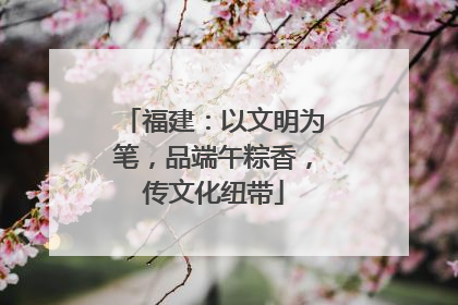 福建：以文明为笔，品端午粽香，传文化纽带