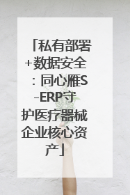 私有部署+数据安全：同心雁S-ERP守护医疗器械企业核心资产