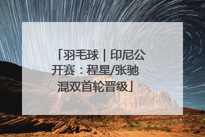 羽毛球｜印尼公开赛：程星/张驰混双首轮晋级