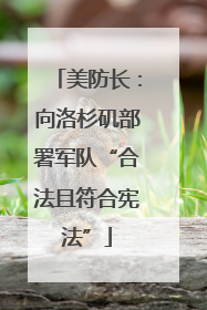 美防长：向洛杉矶部署军队“合法且符合宪法”