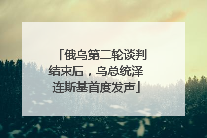 俄乌第二轮谈判结束后，乌总统泽连斯基首度发声