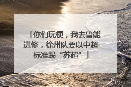 你们玩梗，我去鲁能进修，徐州队要以中超标准踢“苏超”