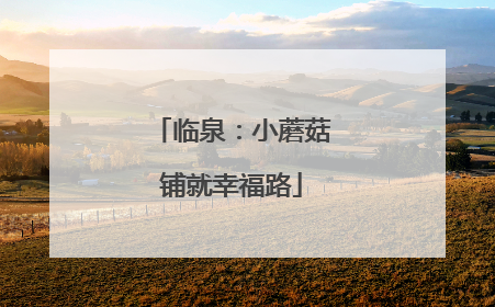 临泉：小蘑菇铺就幸福路