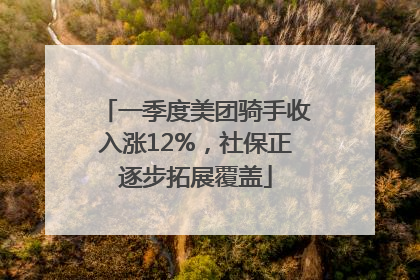 一季度美团骑手收入涨12%，社保正逐步拓展覆盖