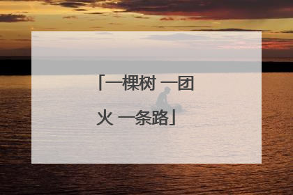 一棵树 一团火 一条路