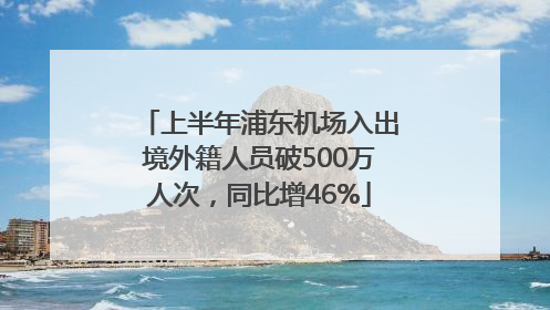上半年浦东机场入出境外籍人员破500万人次，同比增46%