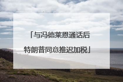 与冯德莱恩通话后 特朗普同意推迟加税