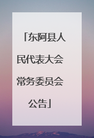 东阿县人民代表大会常务委员会公告