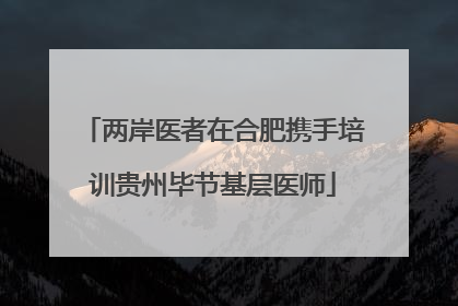 两岸医者在合肥携手培训贵州毕节基层医师