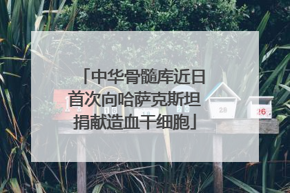 中华骨髓库近日首次向哈萨克斯坦捐献造血干细胞