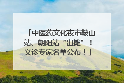 中医药文化夜市鞍山站、朝阳站“出摊”！义诊专家名单公布！