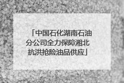 中国石化湖南石油分公司全力保障湘北抗洪抢险油品供应