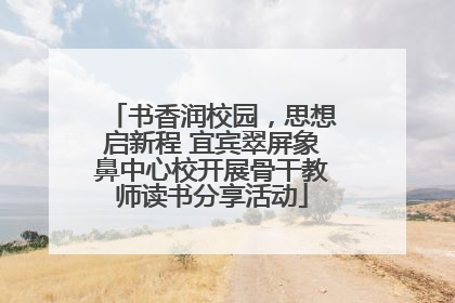 书香润校园，思想启新程 宜宾翠屏象鼻中心校开展骨干教师读书分享活动