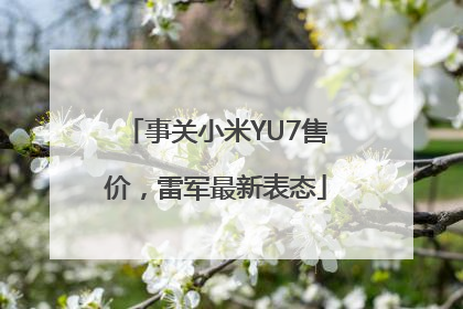事关小米YU7售价，雷军最新表态
