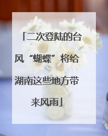 二次登陆的台风“蝴蝶”将给湖南这些地方带来风雨