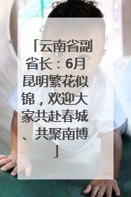 云南省副省长：6月昆明繁花似锦，欢迎大家共赴春城、共聚南博