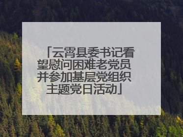 云霄县委书记看望慰问困难老党员并参加基层党组织主题党日活动