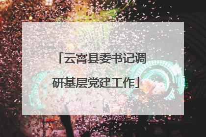 云霄县委书记调研基层党建工作