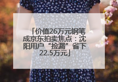 价值26万元钢笔成京东拍卖焦点：沈阳用户“捡漏”省下22.5万元