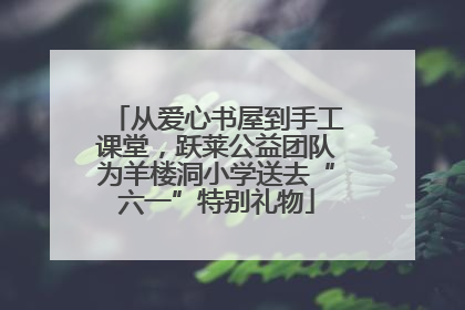从爱心书屋到手工课堂，跃莱公益团队为羊楼洞小学送去“六一”特别礼物