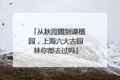 从秋霞圃到课植园，上海六大古园林你都去过吗