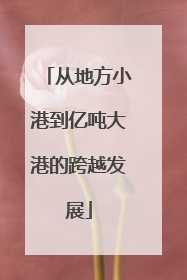 从地方小港到亿吨大港的跨越发展