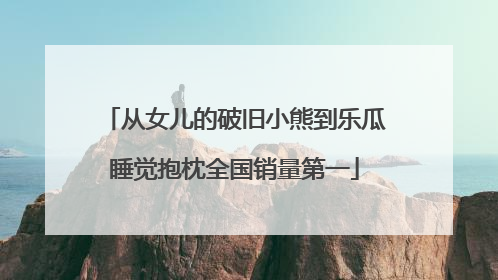 从女儿的破旧小熊到乐瓜睡觉抱枕全国销量第一