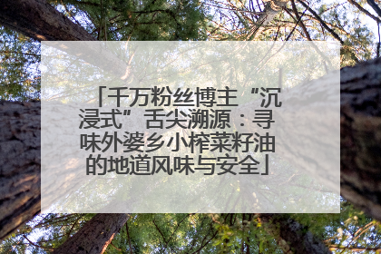 千万粉丝博主“沉浸式”舌尖溯源：寻味外婆乡小榨菜籽油的地道风味与安全