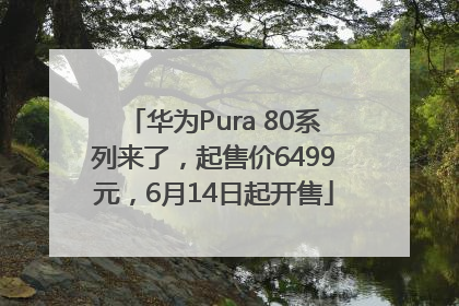 华为Pura 80系列来了，起售价6499元，6月14日起开售