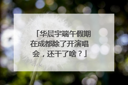 华晨宇端午假期在成都除了开演唱会，还干了啥？