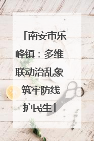 南安市乐峰镇：多维联动治乱象 筑牢防线护民生