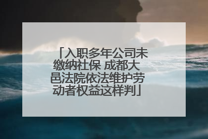 入职多年公司未缴纳社保 成都大邑法院依法维护劳动者权益这样判