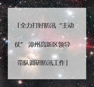 全力打好防汛“主动仗” 漳州高新区领导带队调研防汛工作