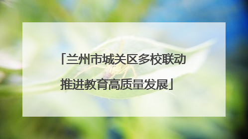 兰州市城关区多校联动推进教育高质量发展
