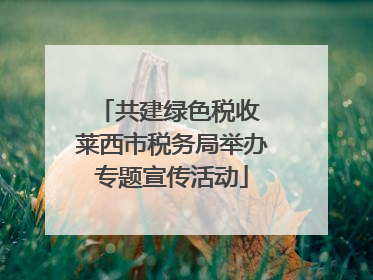 共建绿色税收 莱西市税务局举办专题宣传活动